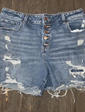 Maurices Distressed Blue Denim Cutoff Shorts
